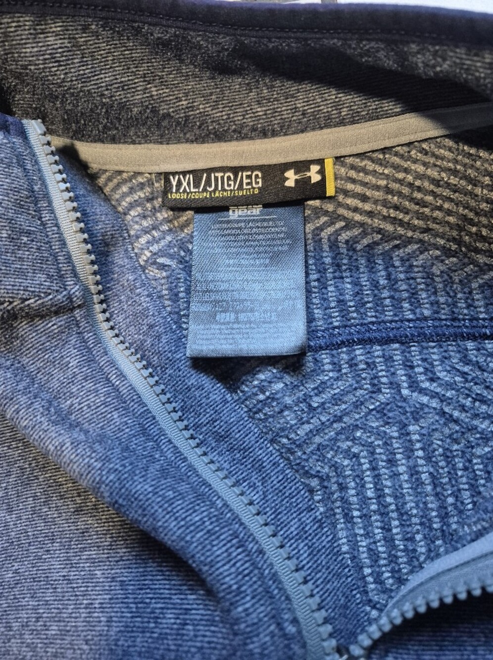 Under Armour Kid's Full-Zip Heathered Navy Jacket Size Youth XL - Picture 5 of 7